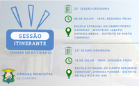 Convite para Sessões Itinerantes da Câmara Municipal de Icaraíma 